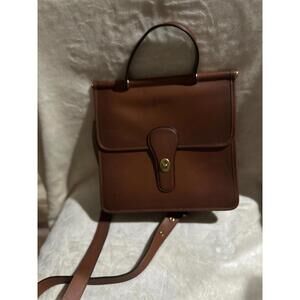 Classic Coach Brown Leather Women's Satchel Bag with Adjustable Strap